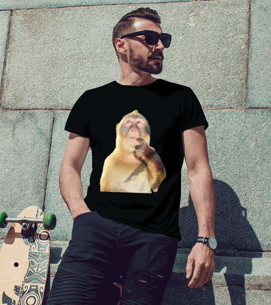 Pondering Monkey Curious Expression Contemplation T-Shirt