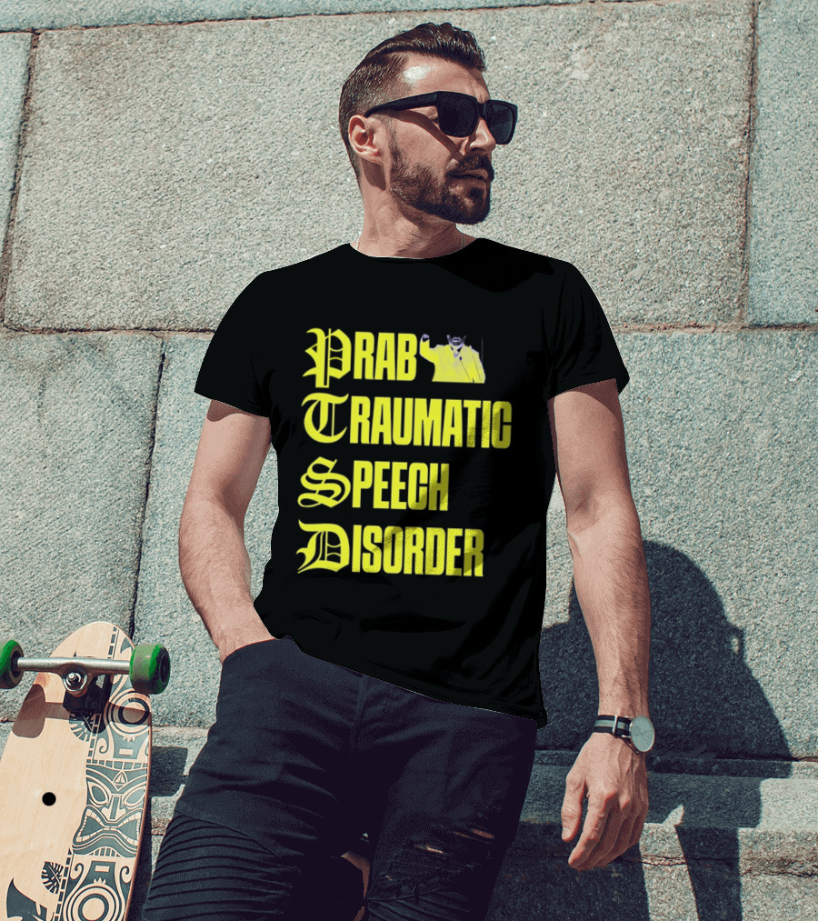 Prab Traumatic Speech Disorder Yellow Bold Lettering T-Shirt