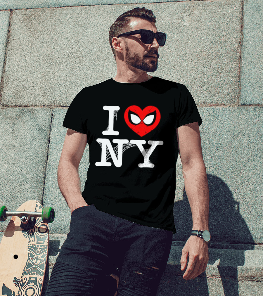 I Love NY Spider Man Marvel Superhero Iconic Web T-Shirt