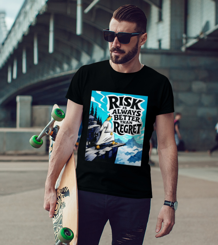 Samurai Jack Risk Is Always Better Than Regret Mountain Scene T-Shirt