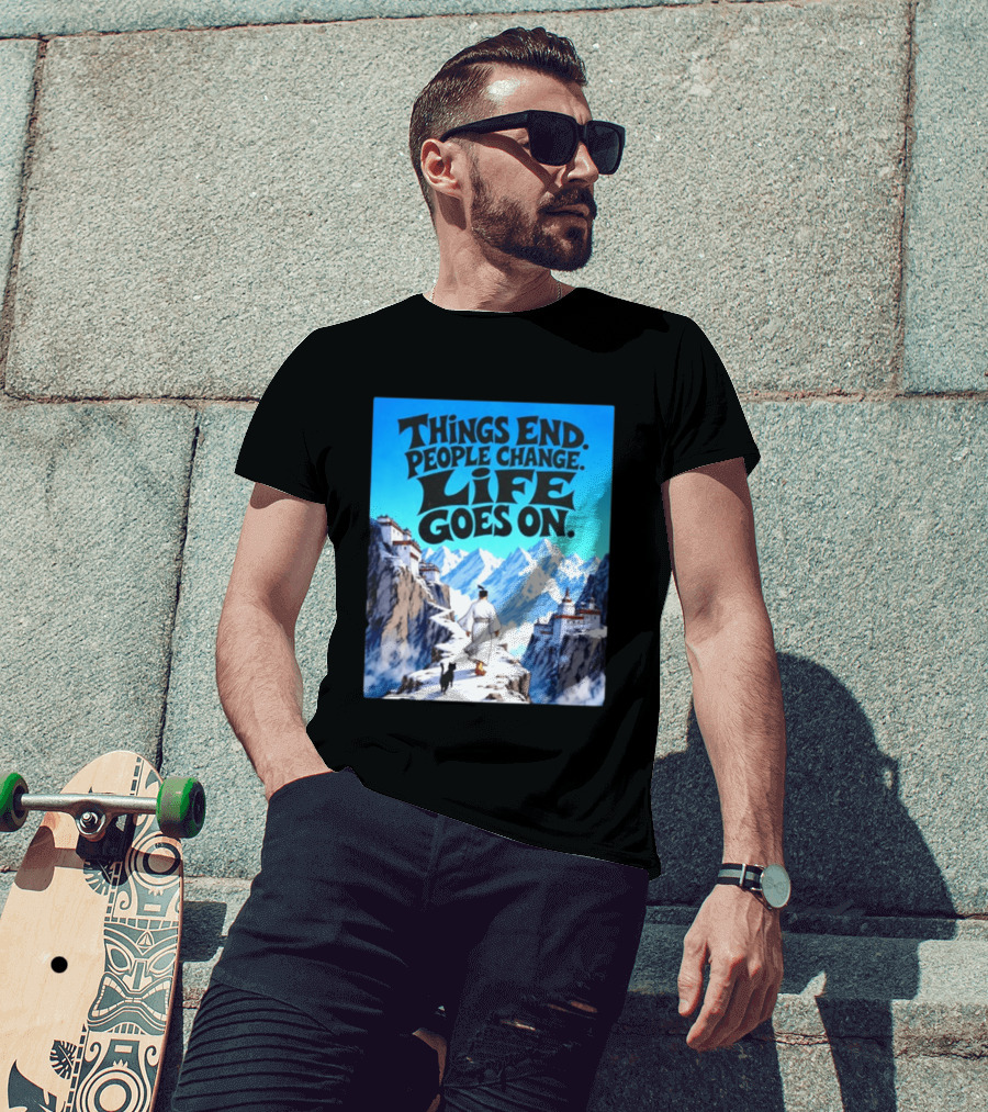 Things End People Change Life Goes On Samurai Jack Journey Through Mountains T-Shirt