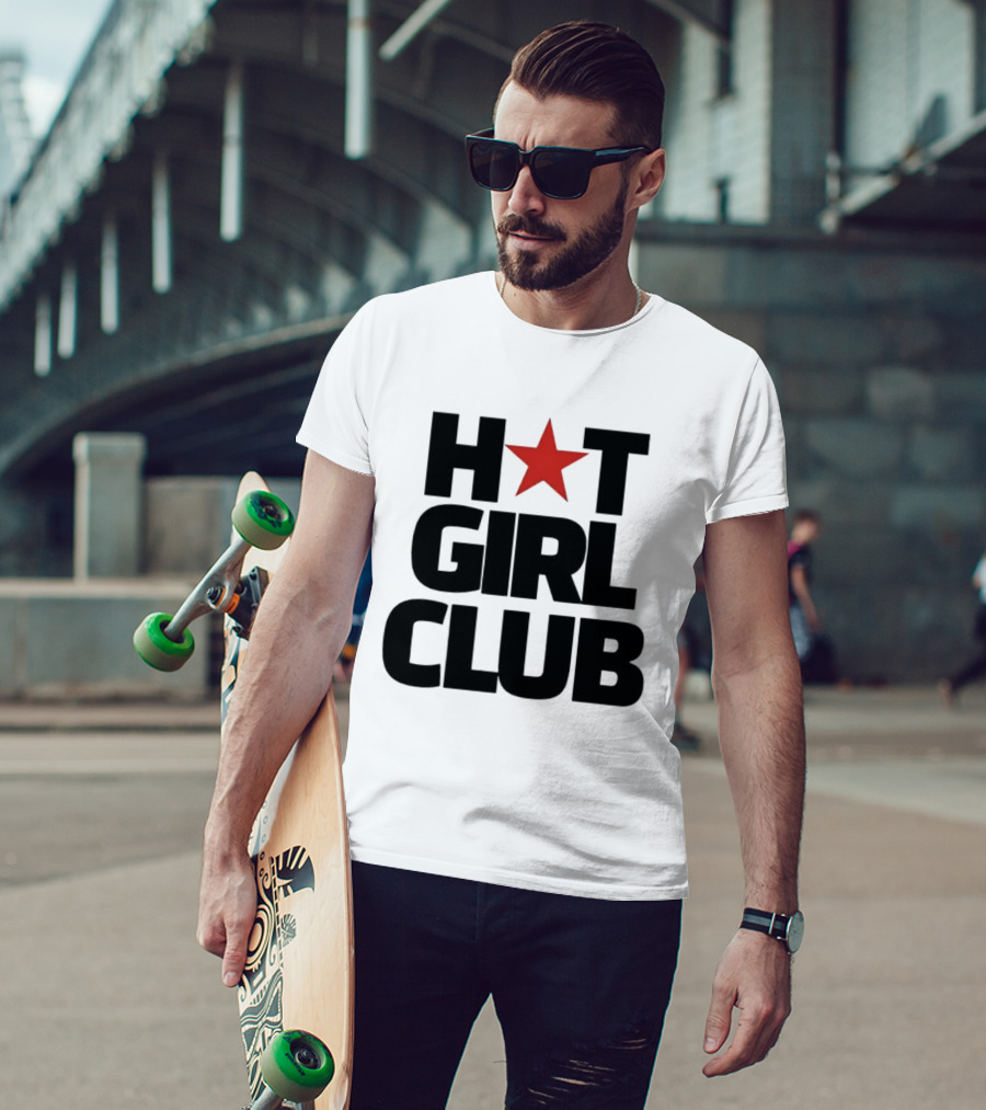 Hot Girl Club Red Star Trendy Fashion T-Shirt