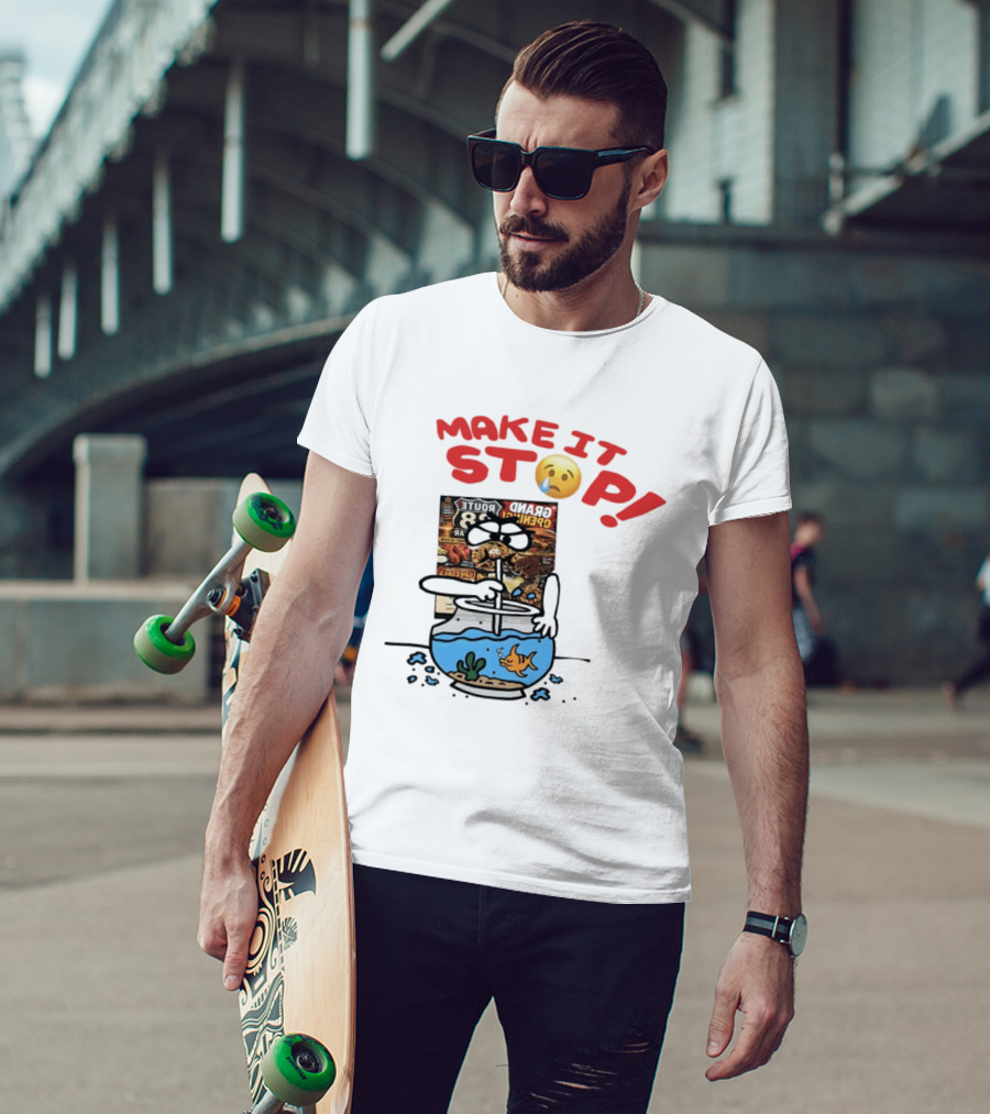 Make It Stop Route 88 Grand Opening Specials Crying Emoji Fish Bowl T-Shirt