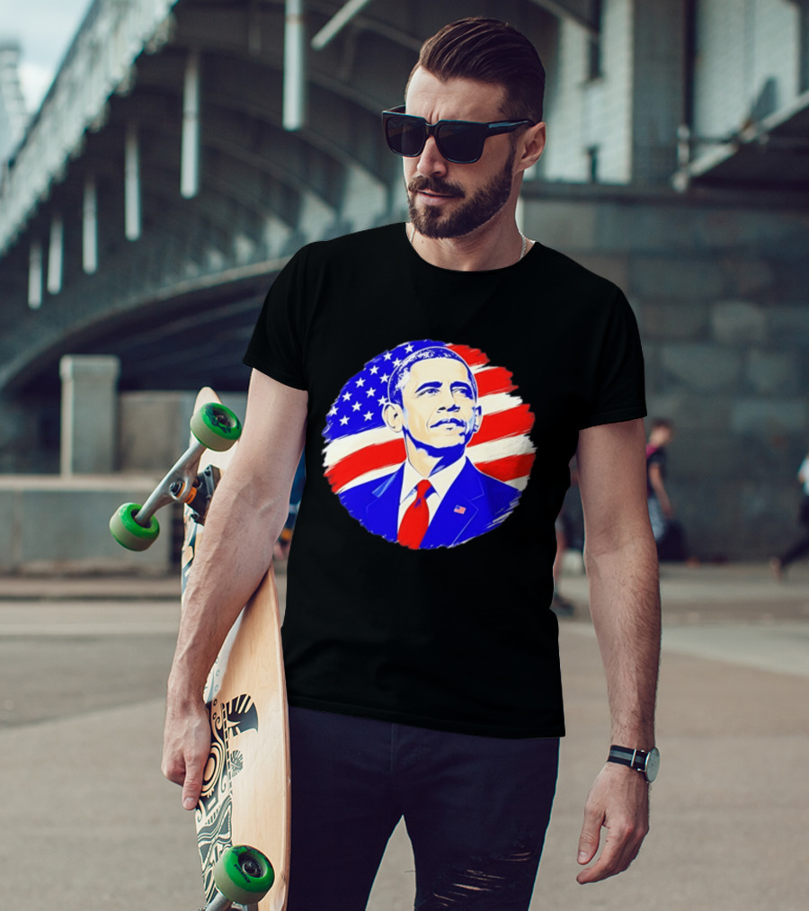 Barack Obama American Flag US President T-Shirt