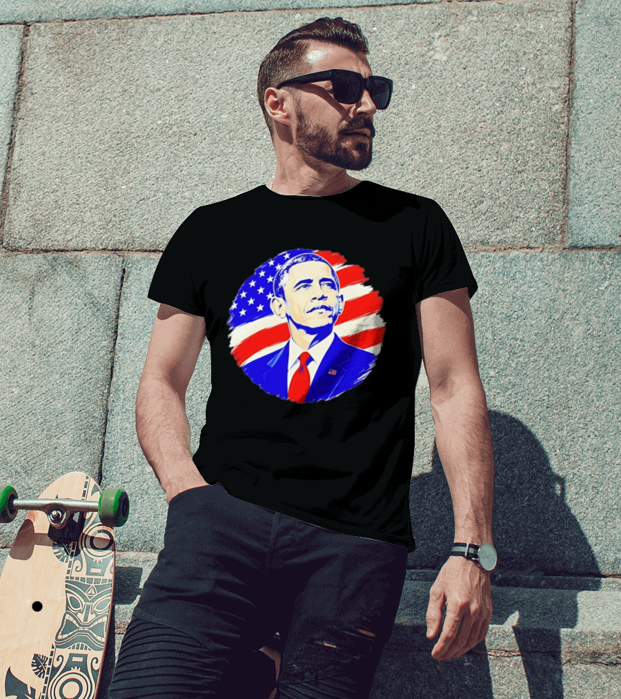Barack Obama American Flag US President T-Shirt