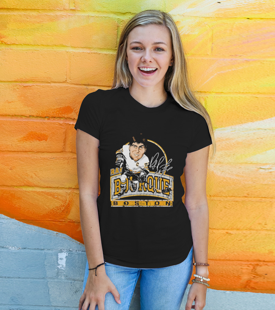 Ray Bourque Boston Bruins Hockey Bruce Stark Caricature T-Shirt