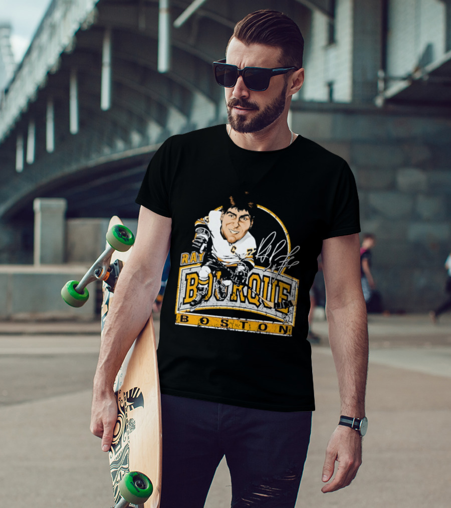 Ray Bourque Boston Bruins Hockey Bruce Stark Caricature T-Shirt