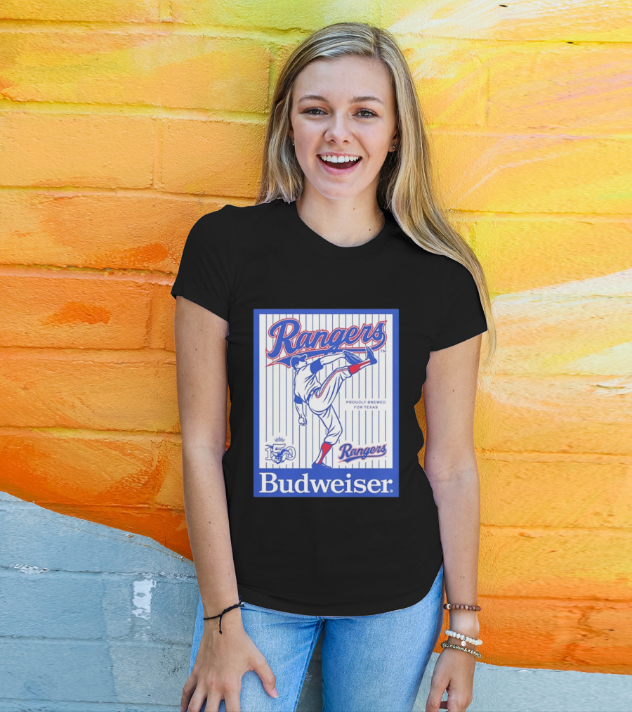 Budweiser Rangers Proudly Brewed For Texas 150 Years T-Shirt