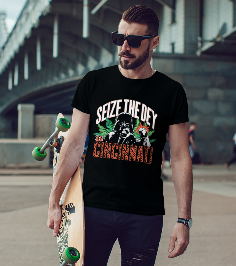 Cincinnati Bengals Star Wars Seize The Dey Darth Vader And Yoda T-Shirt