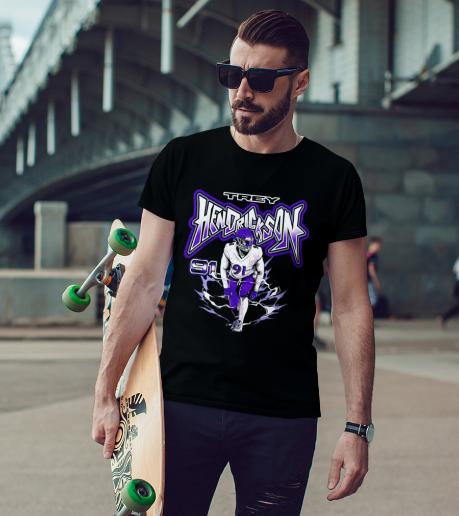 Trey Hendrickson 91 Comic Style Baltimore Ravens T-Shirt