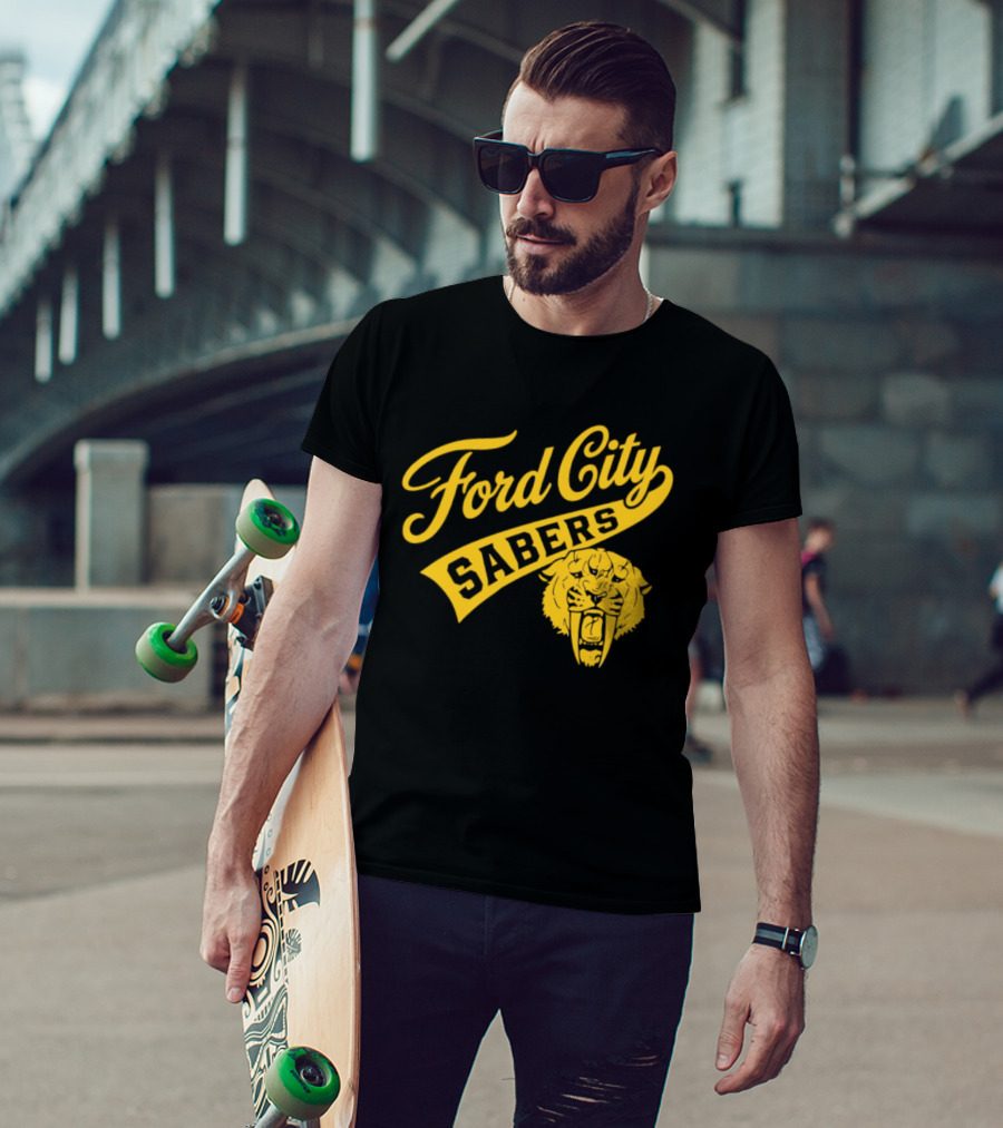 Ford City Sabers Yellow Lion T-Shirt