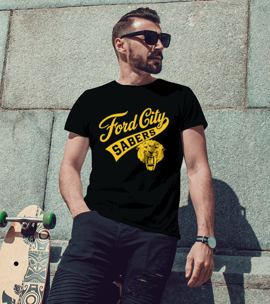 Ford City Sabers Yellow Lion T-Shirt