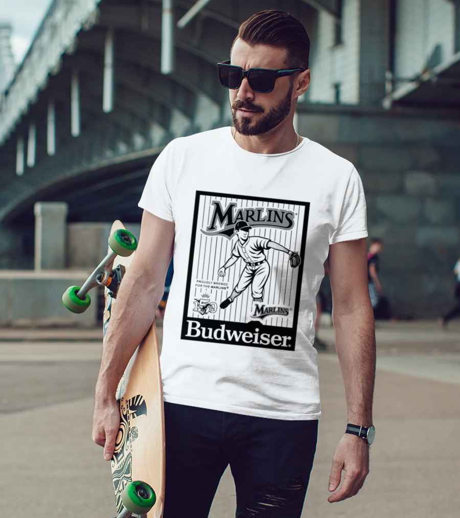 Budweiser 150 Years Florida Marlins Baseball Vintage Player T-Shirt