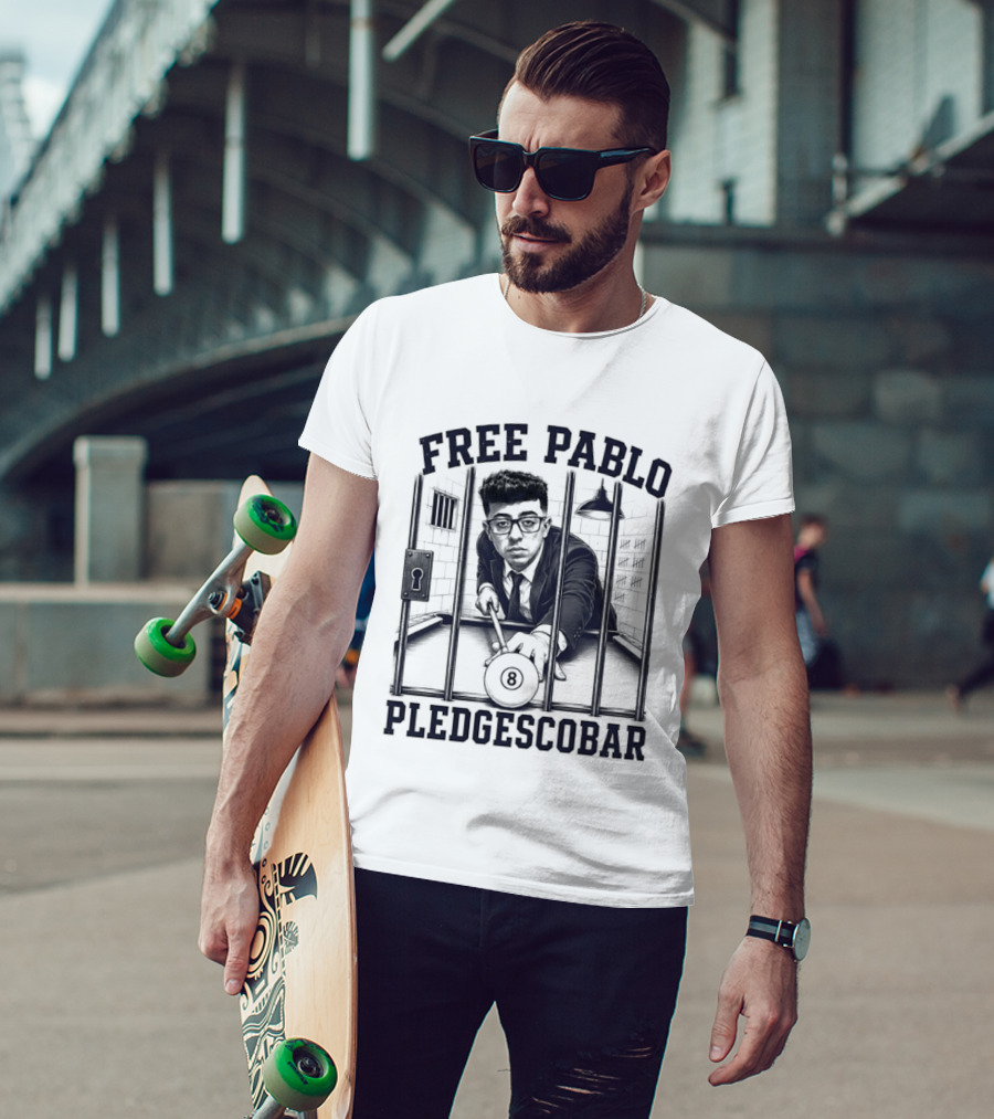 Free Pablo Pledgescobar Eight Ball Prison T-Shirt