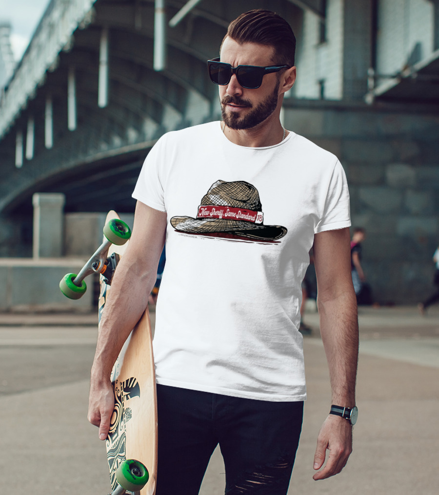 New Sheriff Same Standard 18 Hat Graphic With Textured T-Shirt