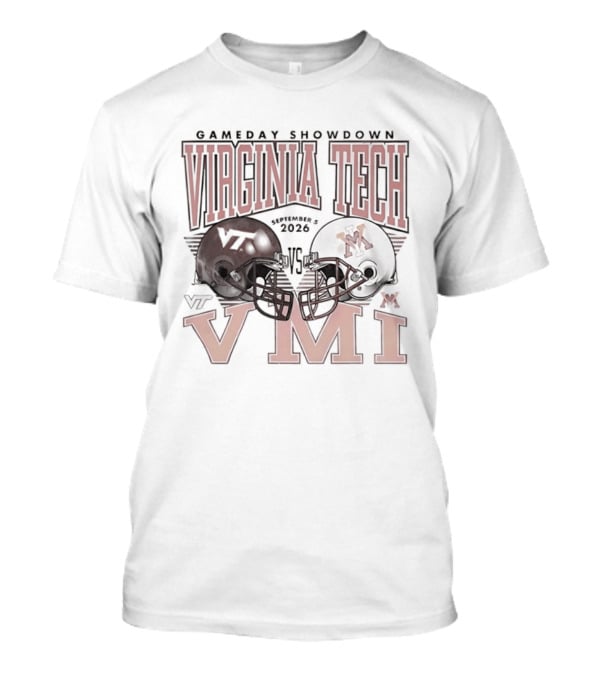 Virginia Tech Hokies Vs VMI 2026 Gameday Showdown Football Helmets T-Shirt