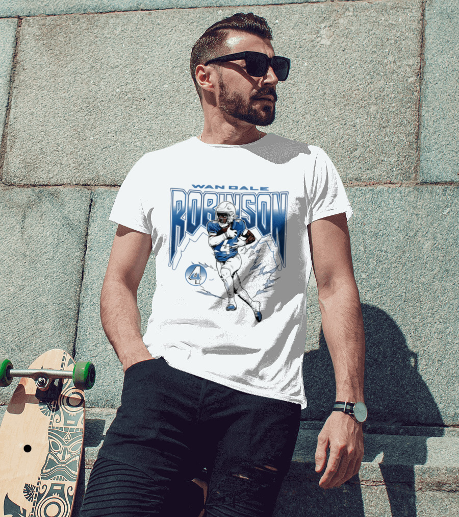 Wan'Dale Robinson 4 Tennessee Titans Lightning Burst T-Shirt