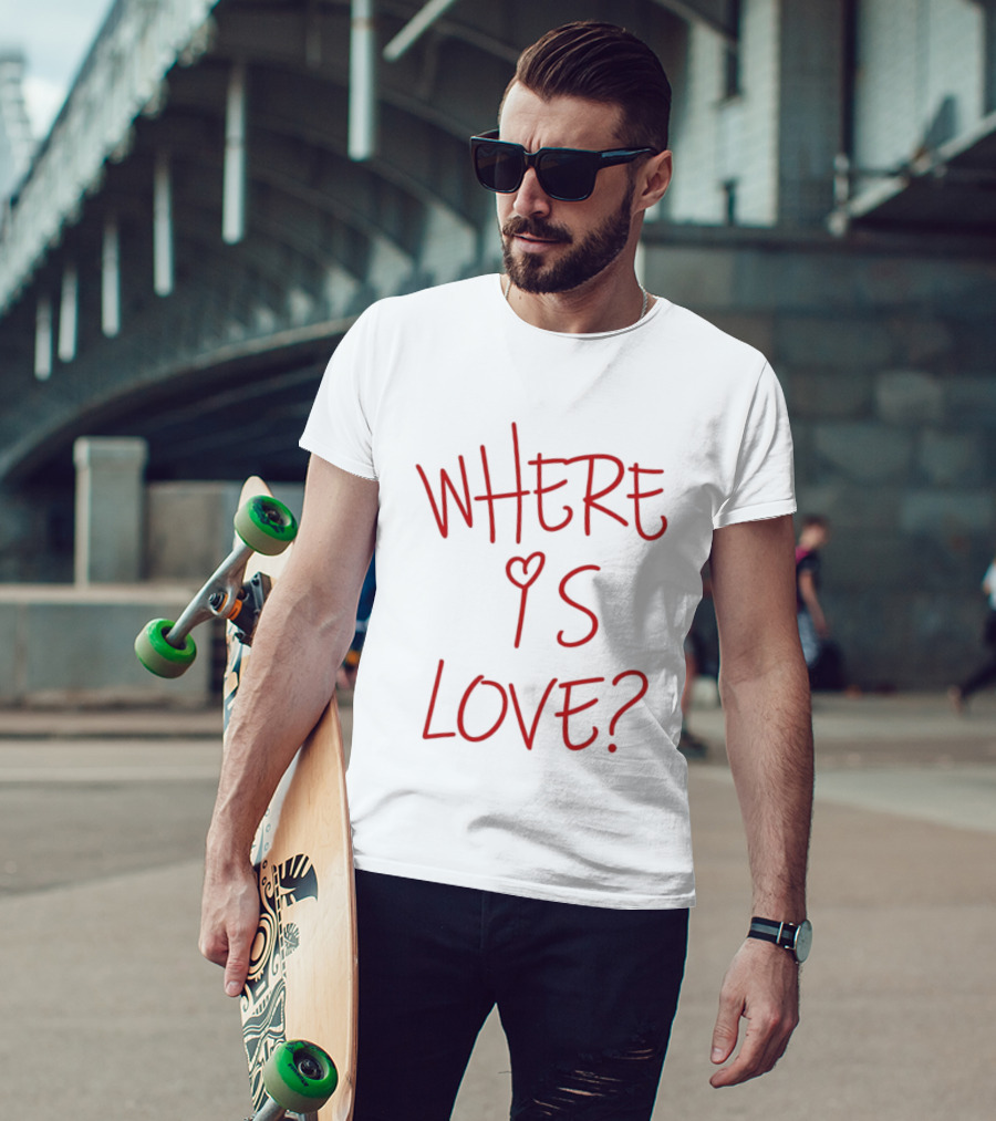 Where Is Love Heart Question Romance In Red T-Shirt