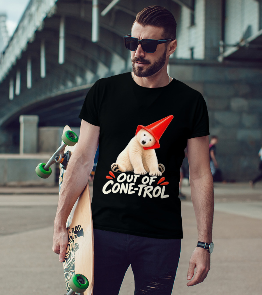 Out Of Cone Trol Polar Bear Traffic Cone Viral T-Shirt