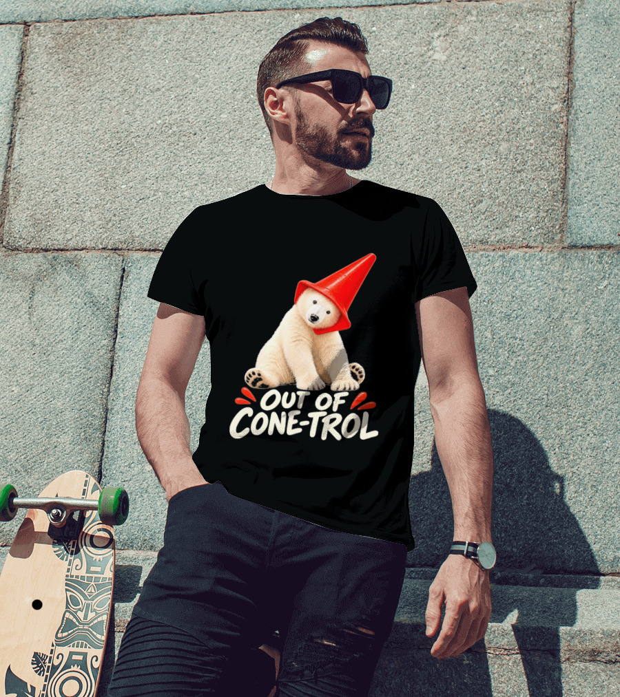Out Of Cone Trol Polar Bear Traffic Cone Viral T-Shirt