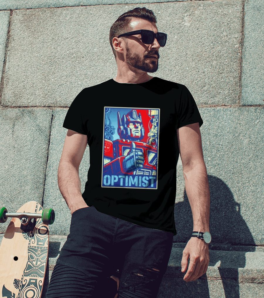 Optimus Prime Optimist Transformers Art Thumbs Up T-Shirt