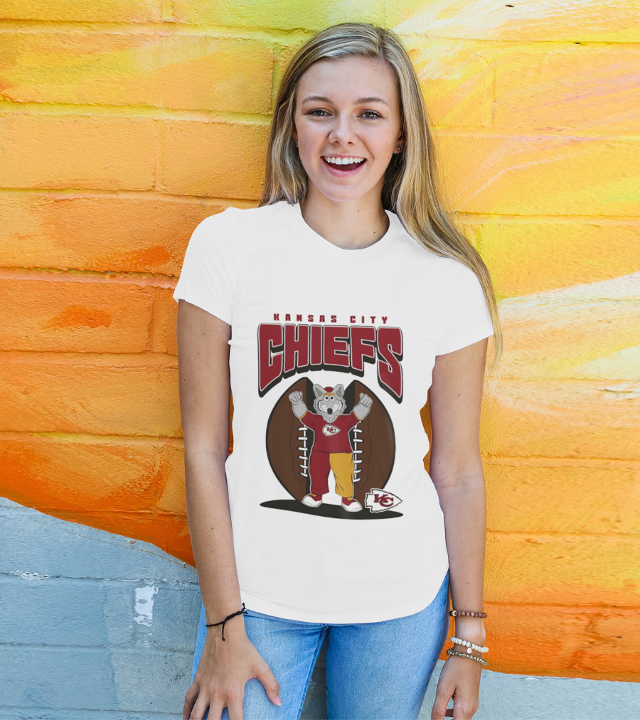 Kansas City Chiefs K.C. Wolf Mascot Football 2026 T-Shirt