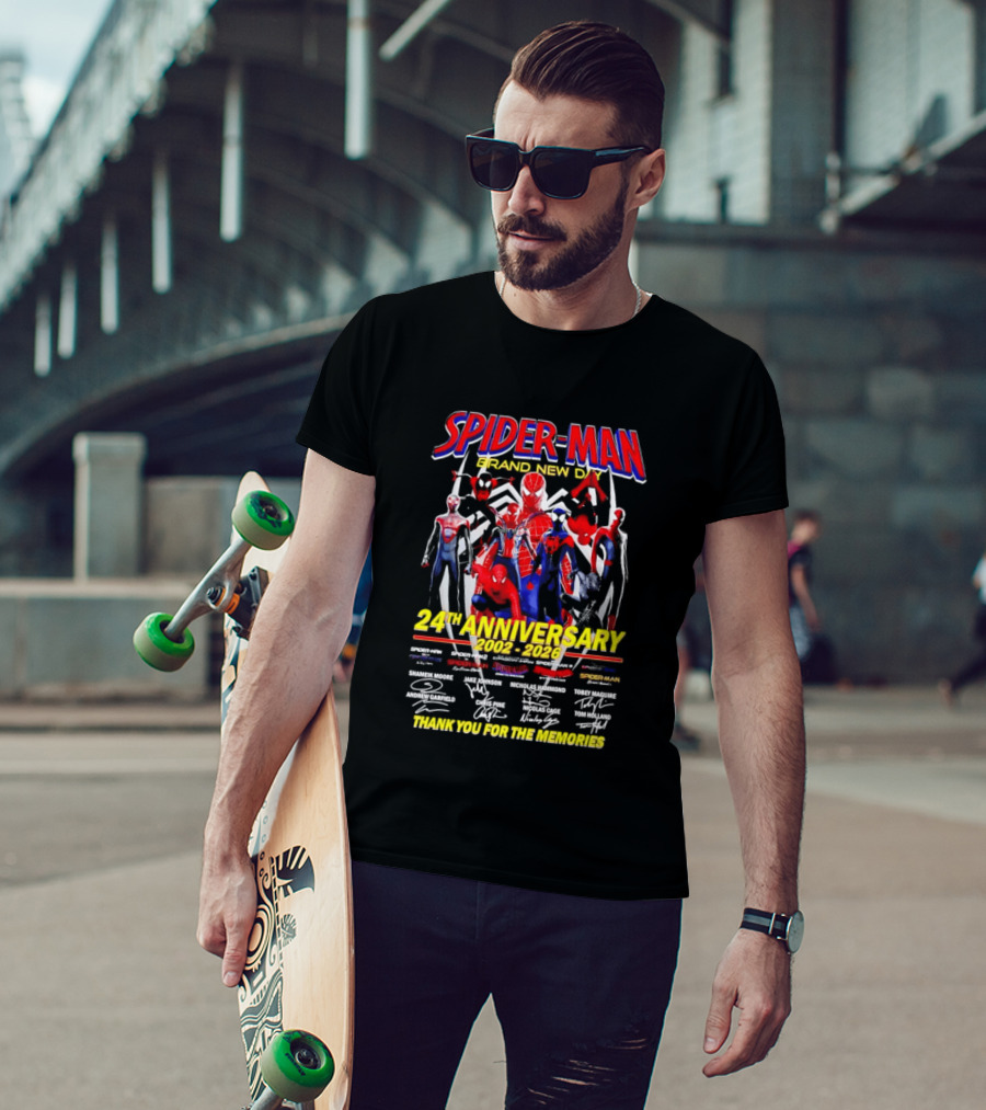 Spider Man Brand New Day 24th Anniversary 2002 2026 Thank You For The Memories T-Shirt
