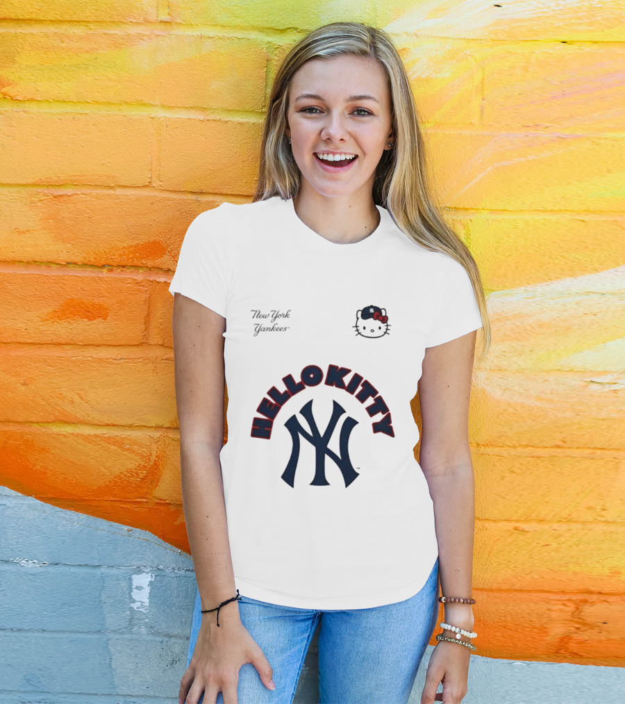 New York Yankees Hello Kitty Collaboration August 22 Yankee Stadium T-Shirt