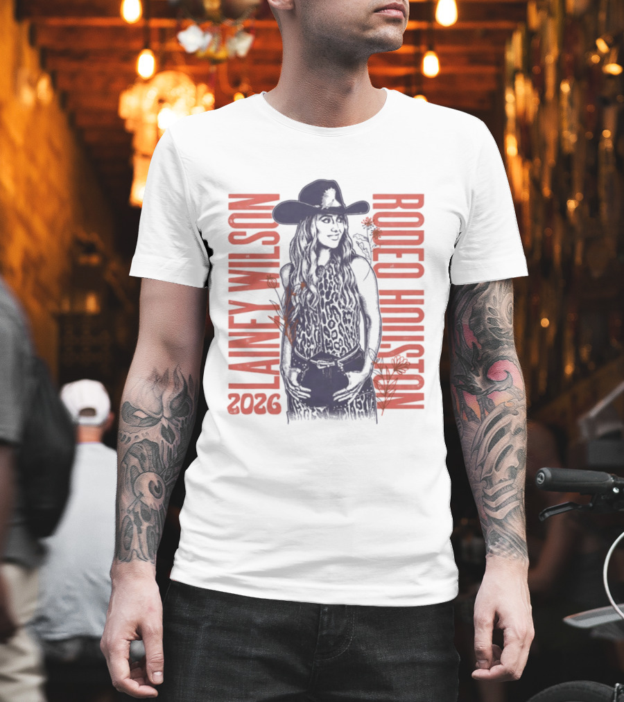 Lainey Wilson Rodeo Houston 2026 Country Music Western Style Cowboy Hat Floral T-Shirt