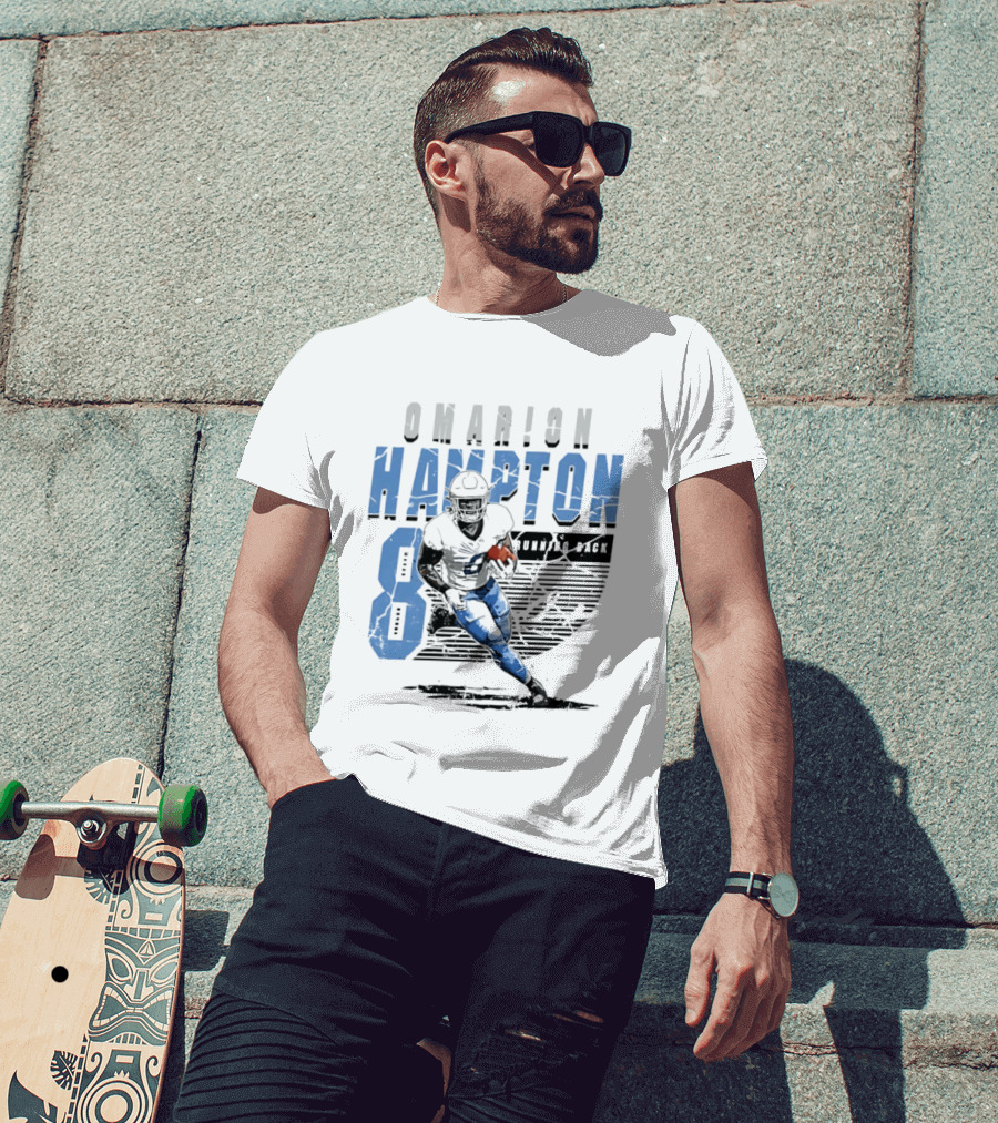 Omarion Hampton 8 Running Back Los Angeles Chargers Football T-Shirt