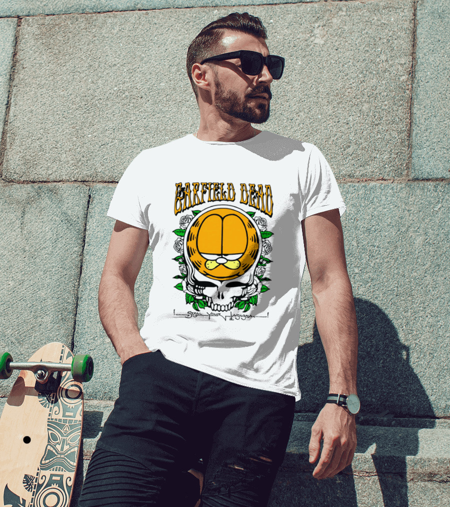 Garfield Dead Steal Your Lasagna Grateful Mashup T-Shirt