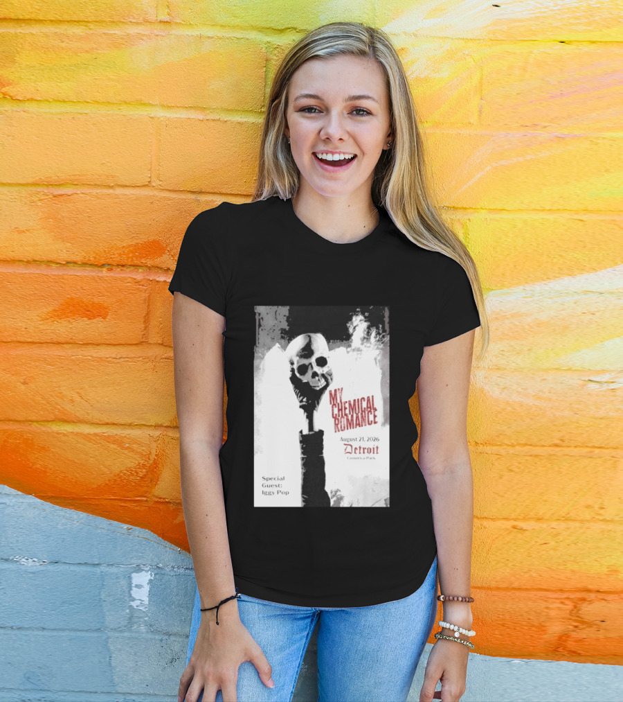 My Chemical Romance Iggy Pop August 21 2026 Comerica Park Detroit T-Shirt