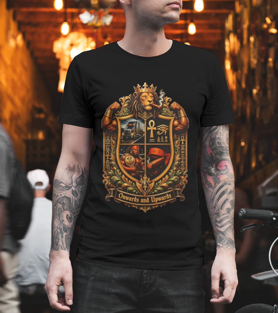 Onwards And Upwards Egyptian Ankh Lion King Smoking Cigar Truck T-Shirt