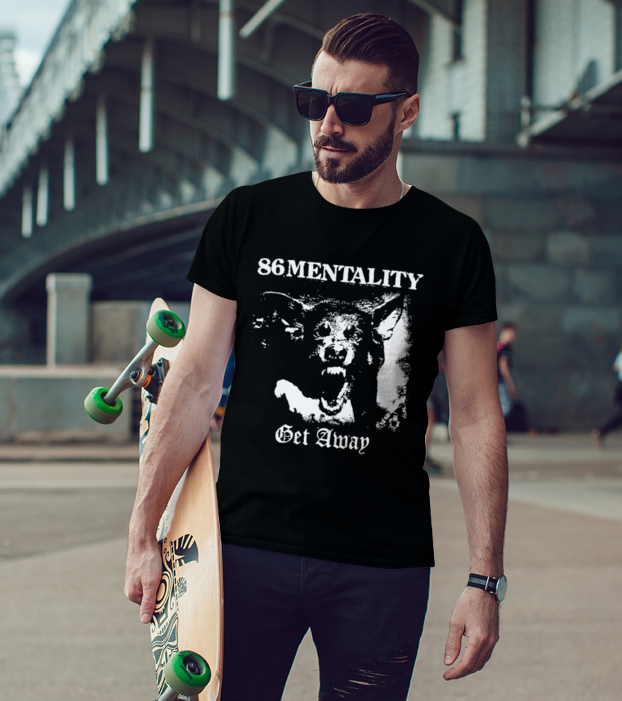 86 Mentality Get Away Hardcore Punk Iconic Dog T-Shirt