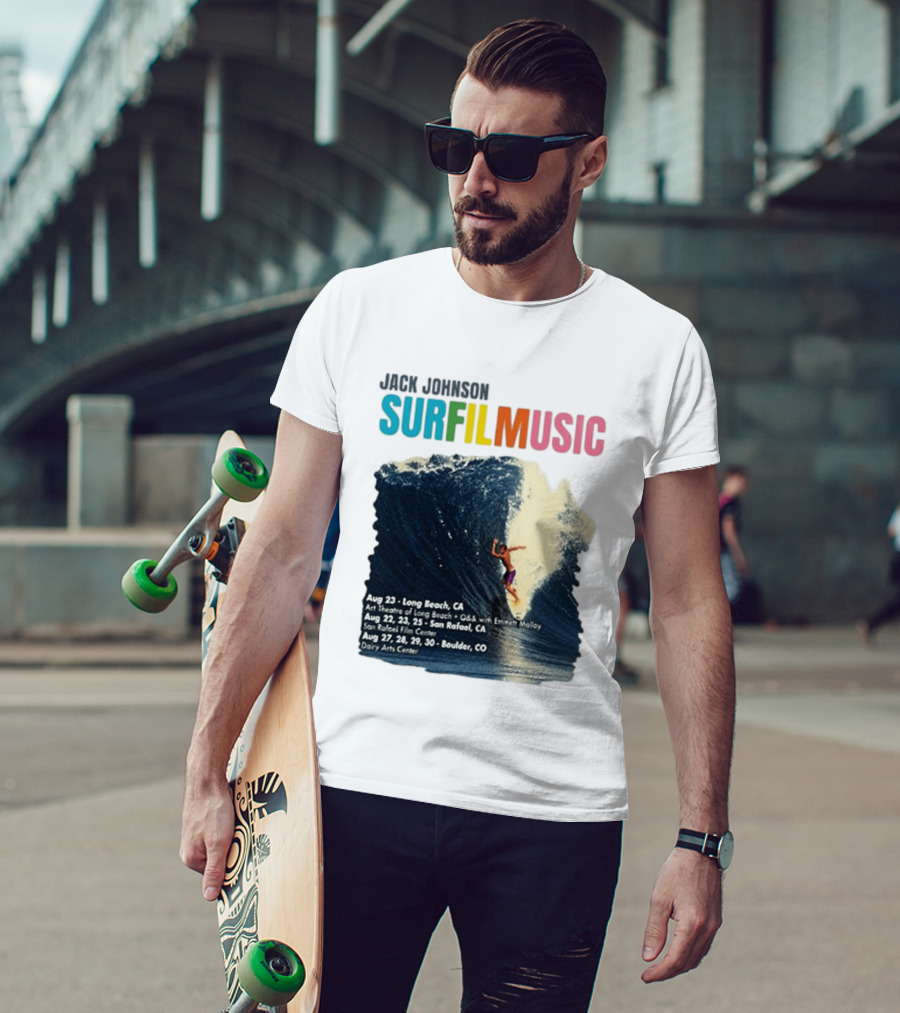 Jack Johnson Surf Film Music Long Beach Art Theatre Aug 23 2026 T-Shirt
