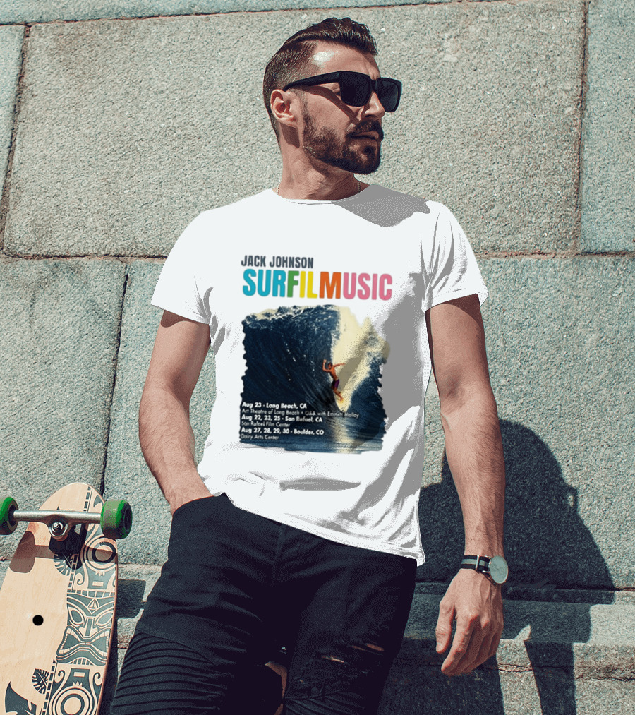 Jack Johnson Surf Film Music Long Beach Art Theatre Aug 23 2026 T-Shirt