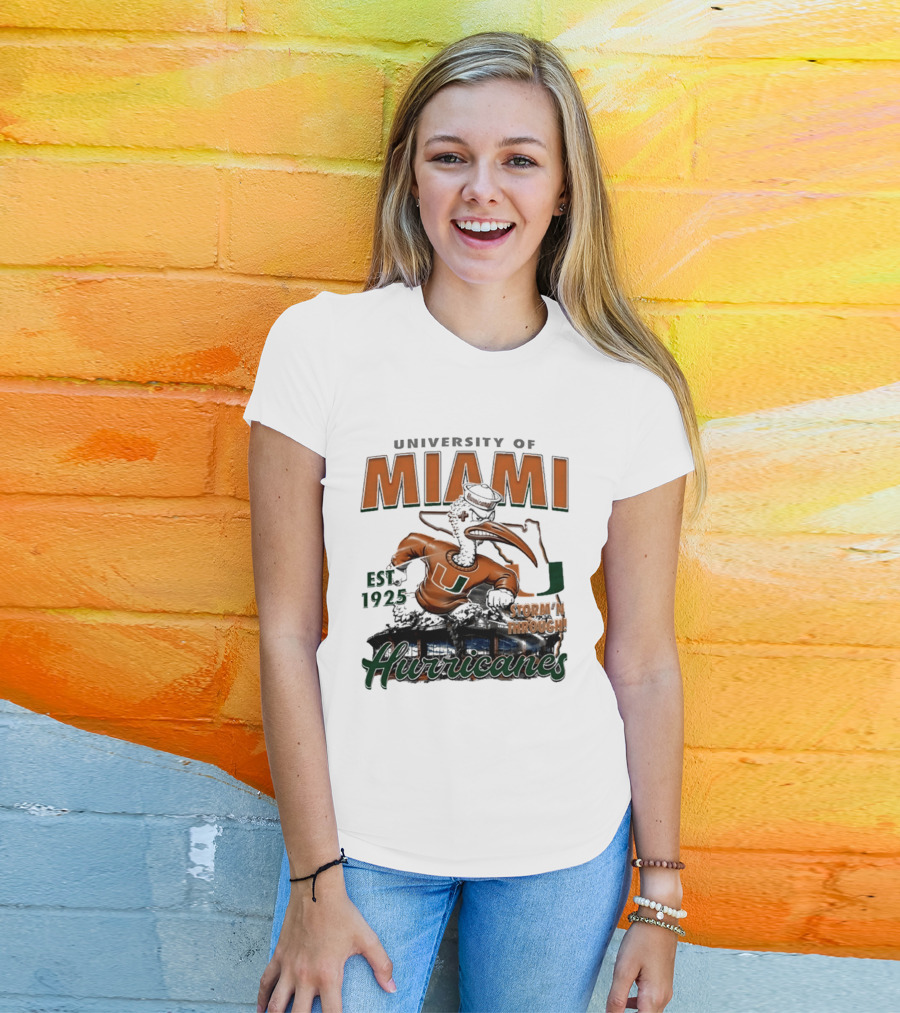 University Of Miami Hurricanes Est 1925 Storm'N Through T-Shirt