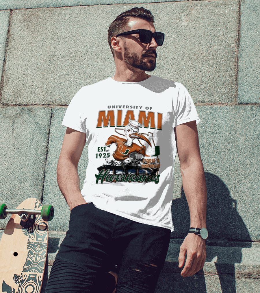 University Of Miami Hurricanes Est 1925 Storm'N Through T-Shirt