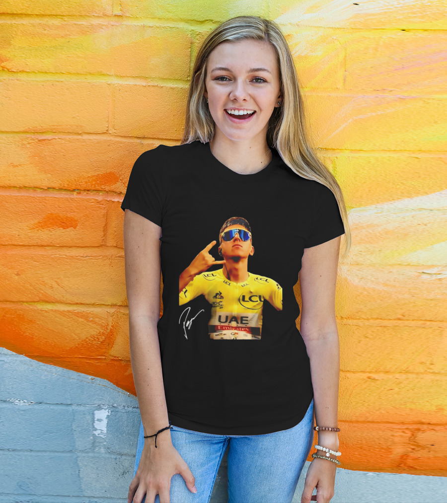 Tadej Pogacar UAE Emirates Cycling Team Slovenia LCL Yellow Jersey T-Shirt