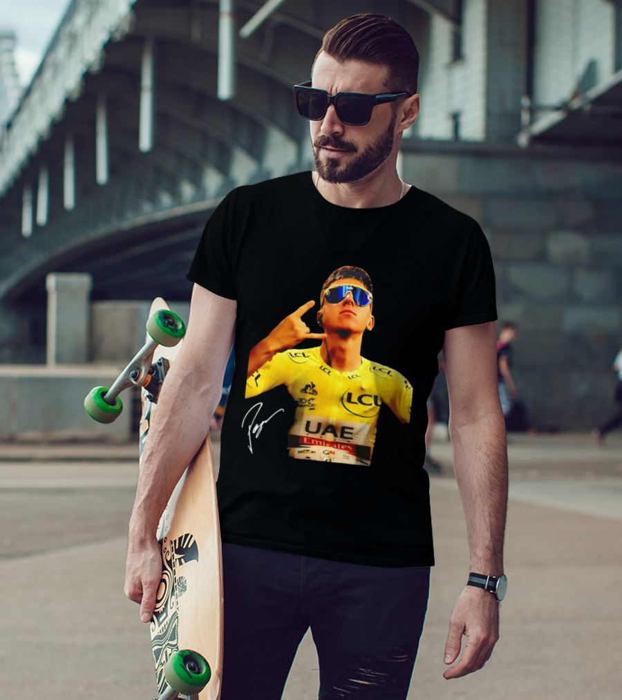 Tadej Pogacar UAE Emirates Cycling Team Slovenia LCL Yellow Jersey T-Shirt