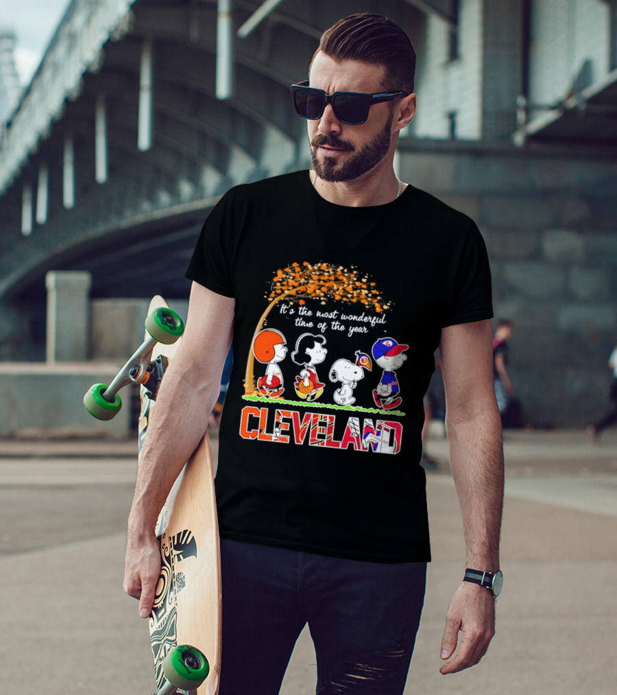 Peanuts Cleveland Sports Most Wonderful Time Of The Year T-Shirt
