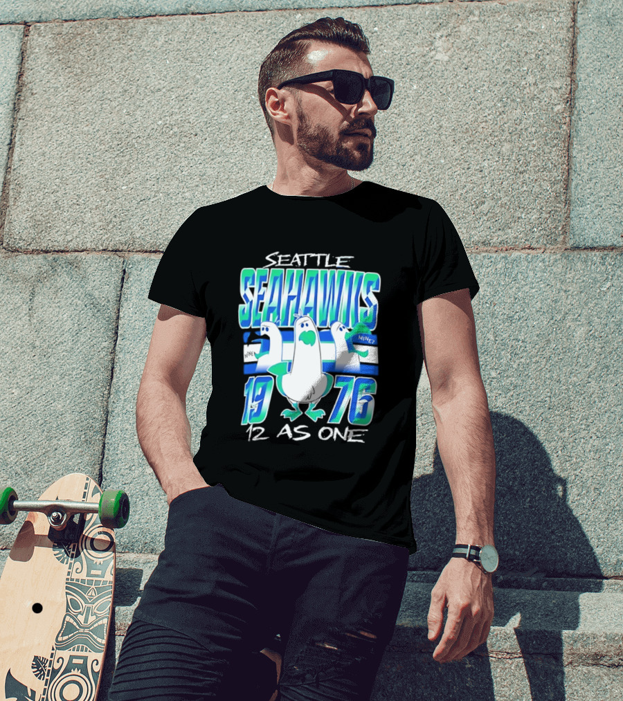 Seattle Seahawks 1976 Seagulls Mine 12 As One T-Shirt