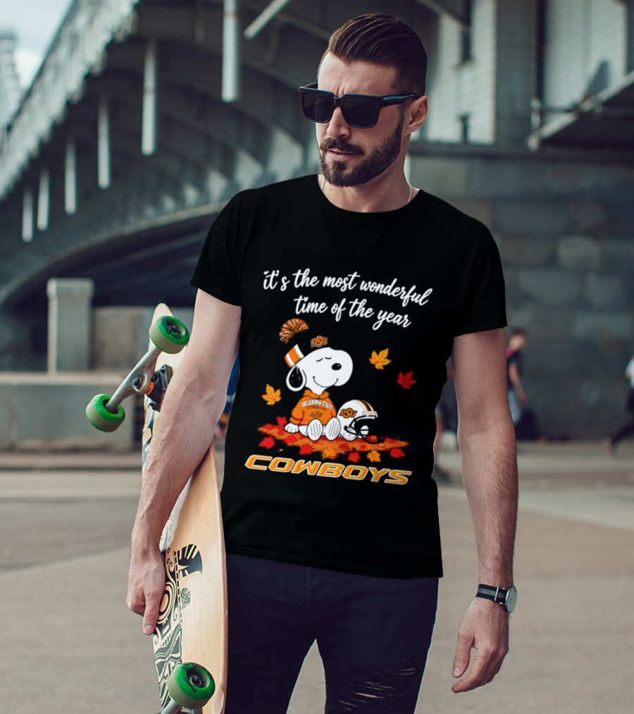 Snoopy Oklahoma State Cowboys It's The Most Wonderful Time Of The Year Halloween 2026 T-Shirt