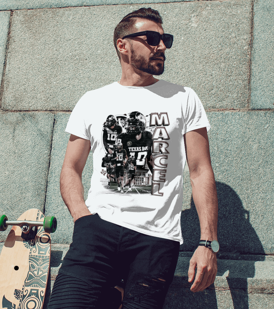 Marcel Reed Texas A&M NCAA Football 10 Aggies Player Collage T-Shirt