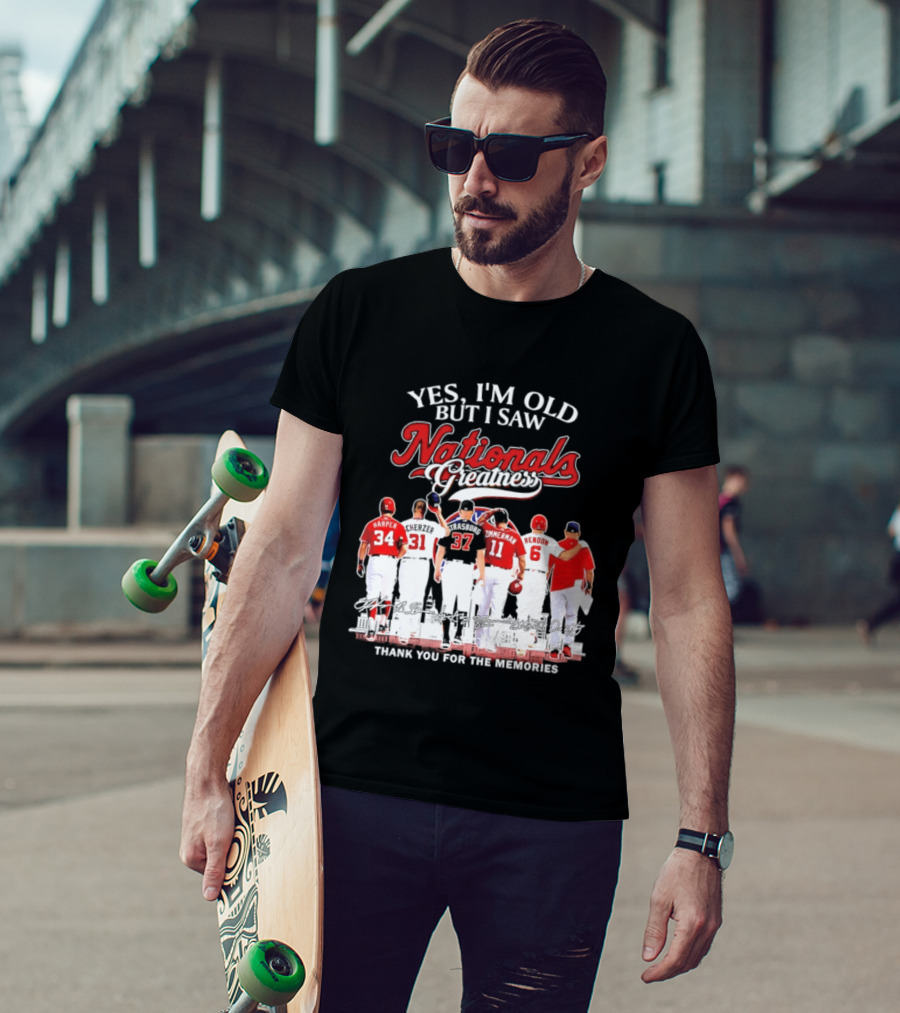 Yes I'm Old But I Saw Nationals Greatness Thank You For The Memories Harper Zimmerman Rendon T-Shirt