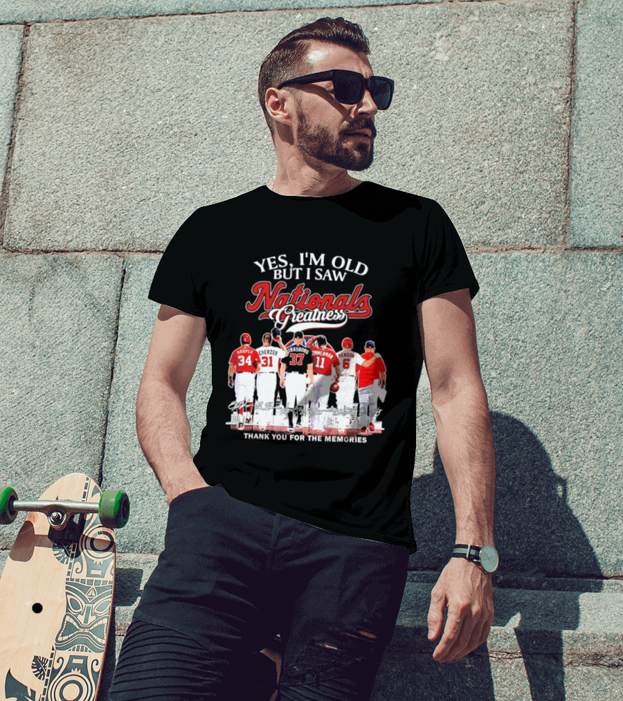 Yes I'm Old But I Saw Nationals Greatness Thank You For The Memories Harper Zimmerman Rendon T-Shirt