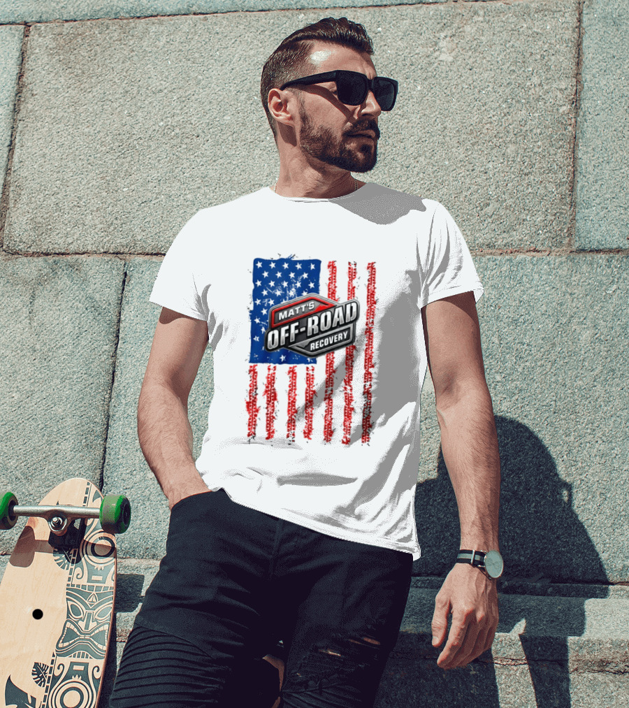 Matt's Off Road Recovery Patriotic Stars And Stripes T-Shirt
