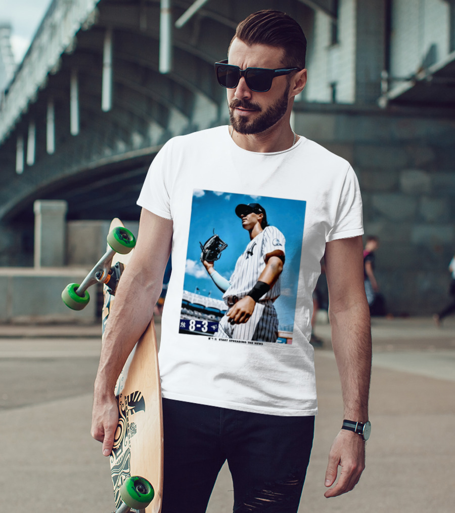 New York Yankees Player 8 3 Start Spreading The News T-Shirt