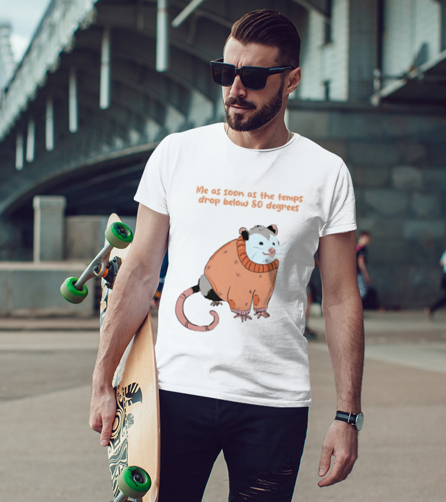 Opossum Cozy Sweater Temps Below 80 Degrees T-Shirt