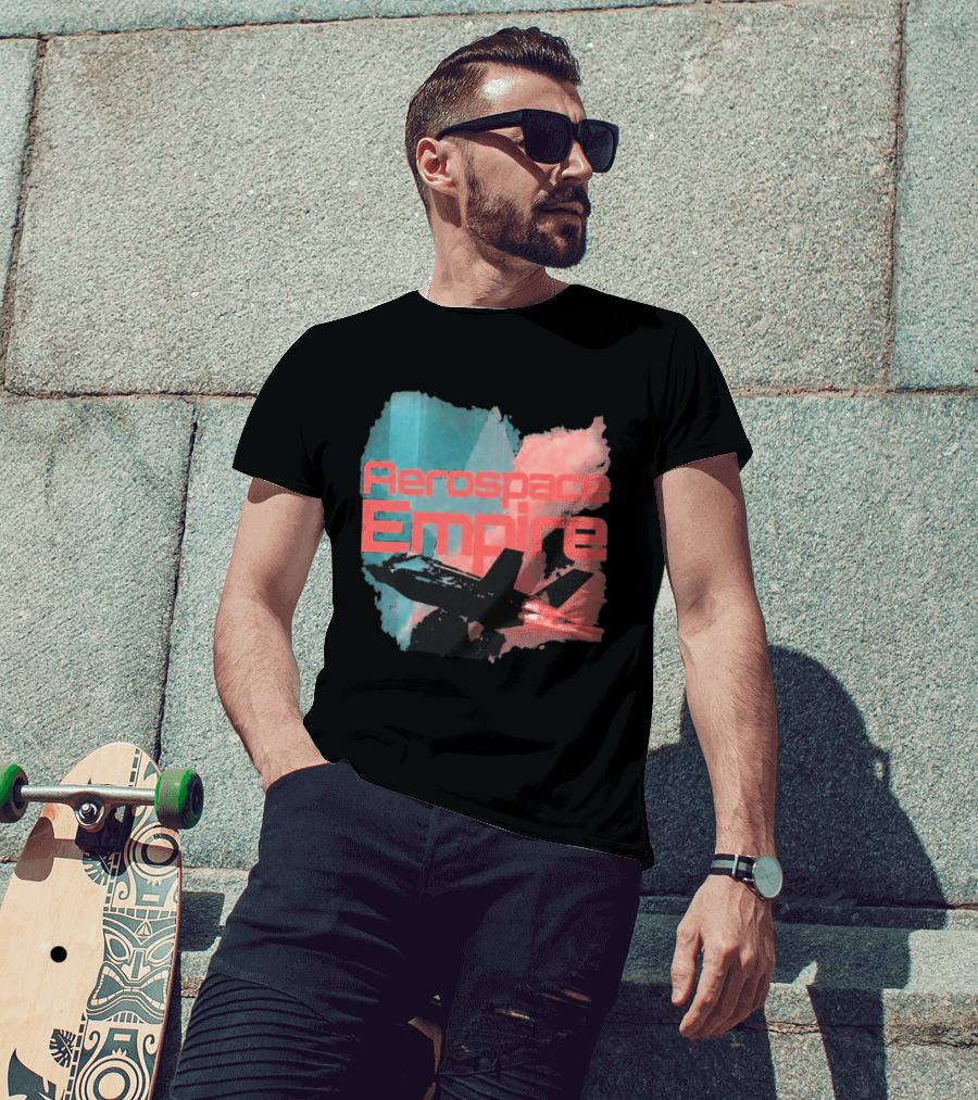 Aerospace Empire Futuristic Jet With Vapor Trails And Vibrant Color Palette T-Shirt
